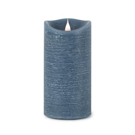 MELROSE INTERNATIONAL Melrose International 82669DS 3.5 & 7.75 in. Wax & Plastic Simplux LED Designer Candle with Remote; 4 & 8 Hour Timer - Blue 82669